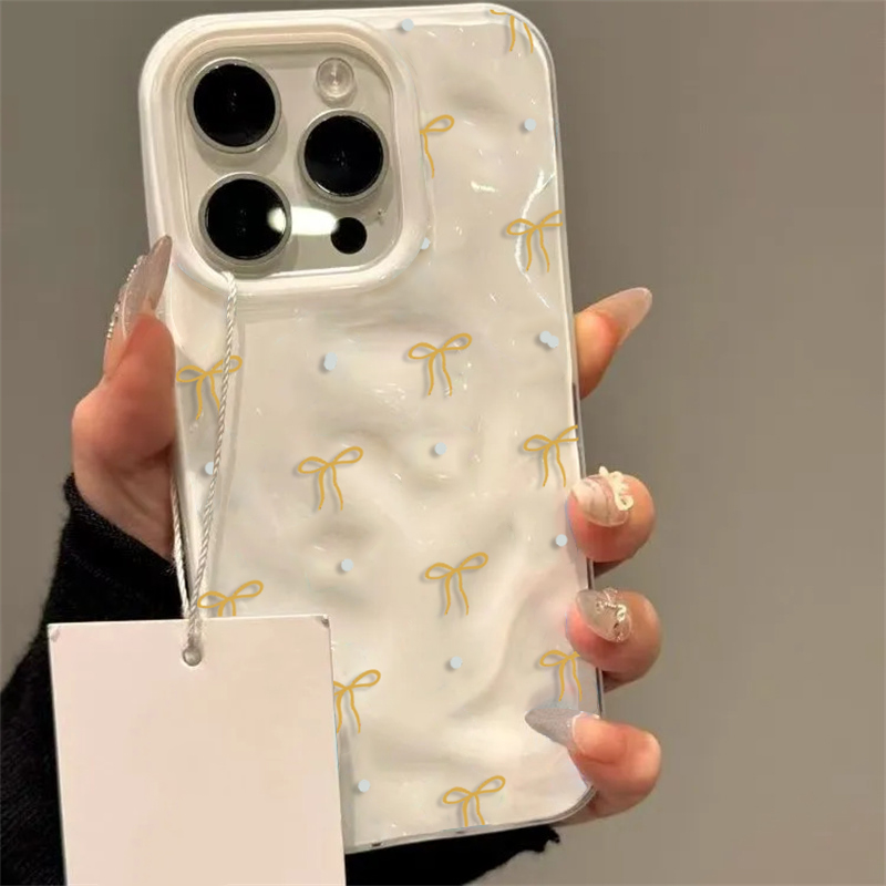 Phone Cases Yellow - Cute Yellow Bow Trendy Pattern Shockproof