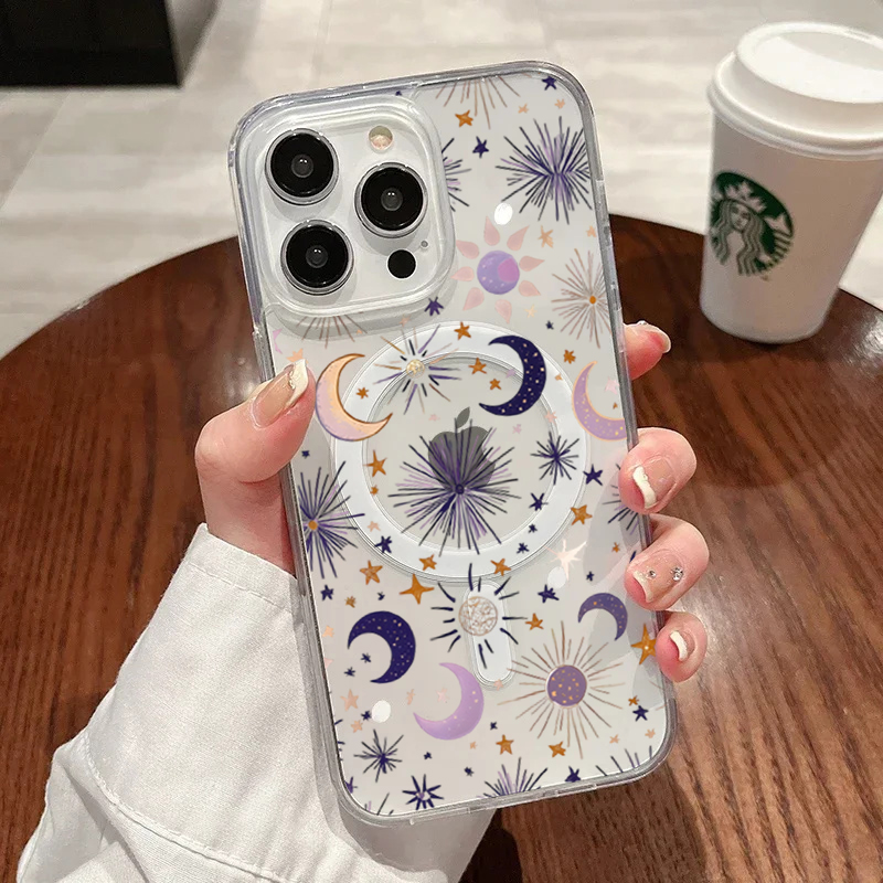 Phone Cases With Magsafe - Romantic Sun Moon Stars Phone Case