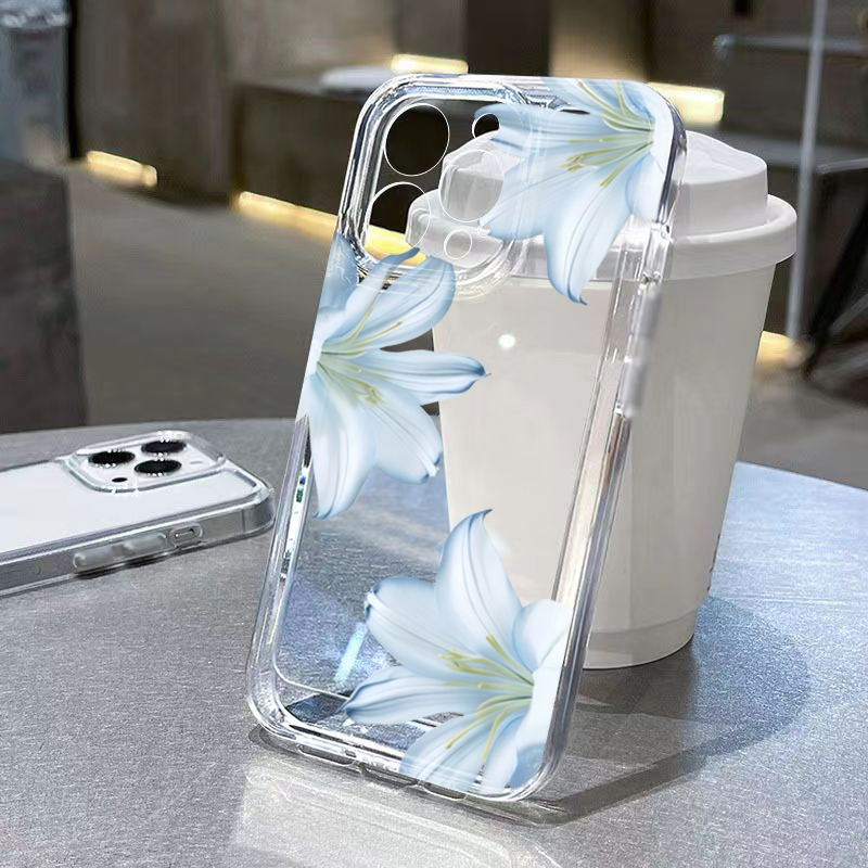 Phone Cases Iphone 12 - Fashion Exquisite White Lily Flower Phone