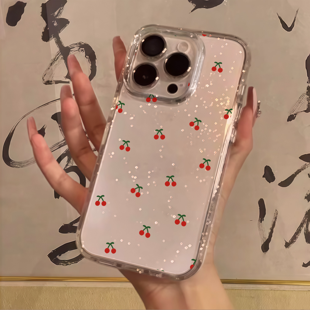 Simple cherry Flowers Clear Gl - Phone Cases Cherry review and price