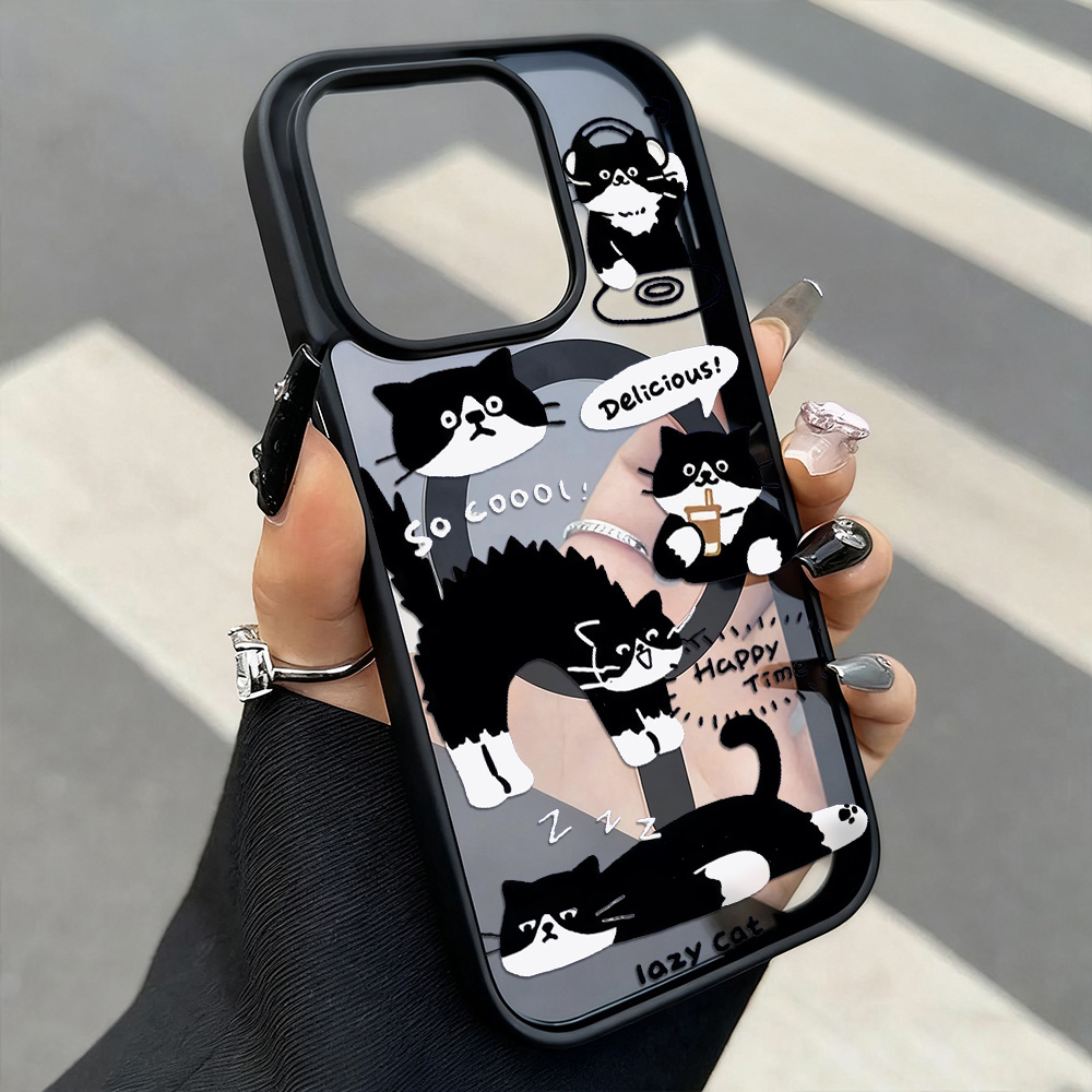 Funny Black Cat Wireless Charg - Phone Cases With Magsafe review and price