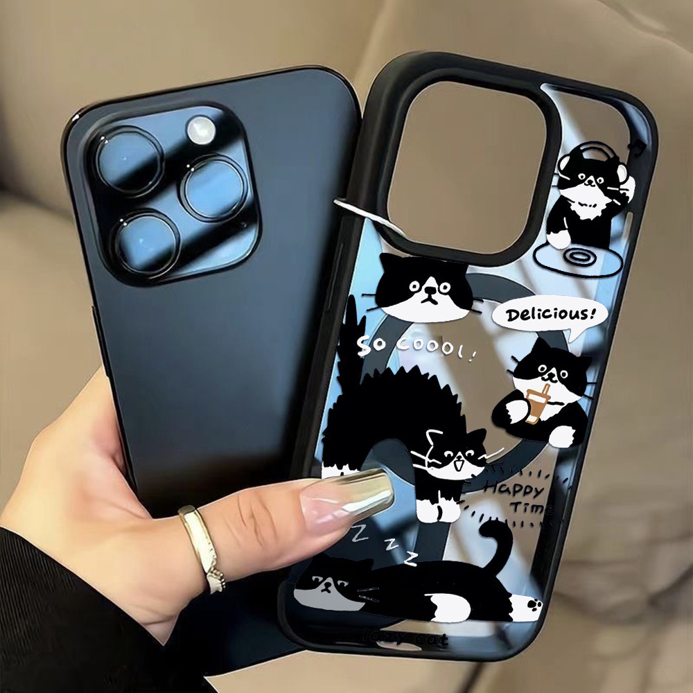 Funny Black Cat Wireless Charg - Phone Cases With Magsafe review and price