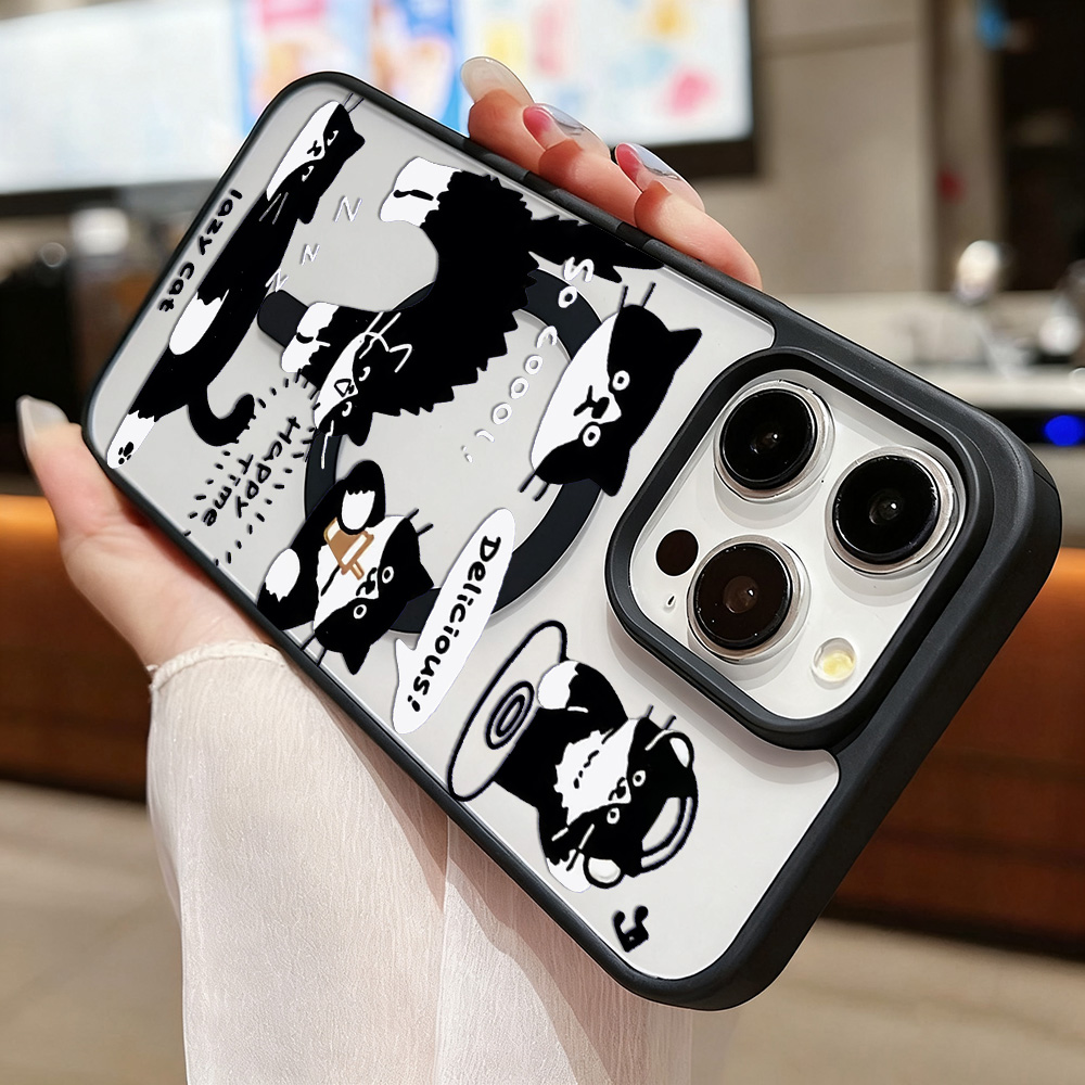 Funny Black Cat Wireless Charg - Phone Cases With Magsafe review and price