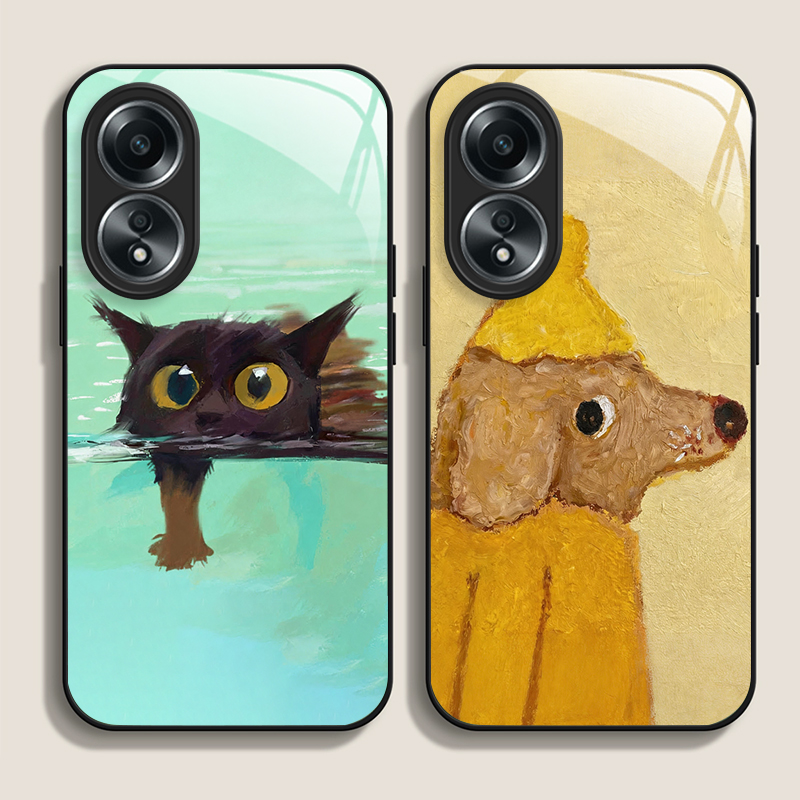 Oil Painting Yellow Dog Black  - Phone Cases Yellow review and price