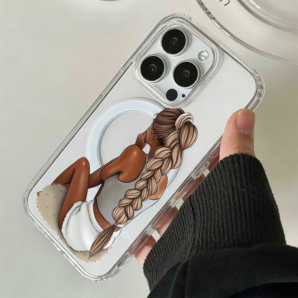 Dark Skin Fashion Woman For Ma - Phone Cases With Magsafe review and price