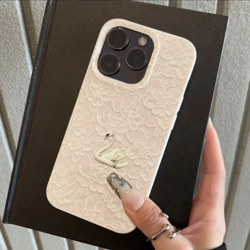 Lace Swan Pattern Lychee Textu - Apple Iphone 15 Pro Max review and price