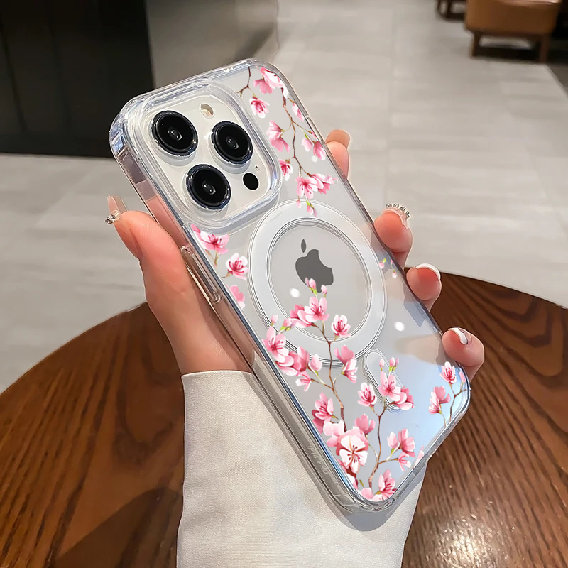 Luxury Pink INS Flowers Case F - Phone Cases With Magsafe review and price