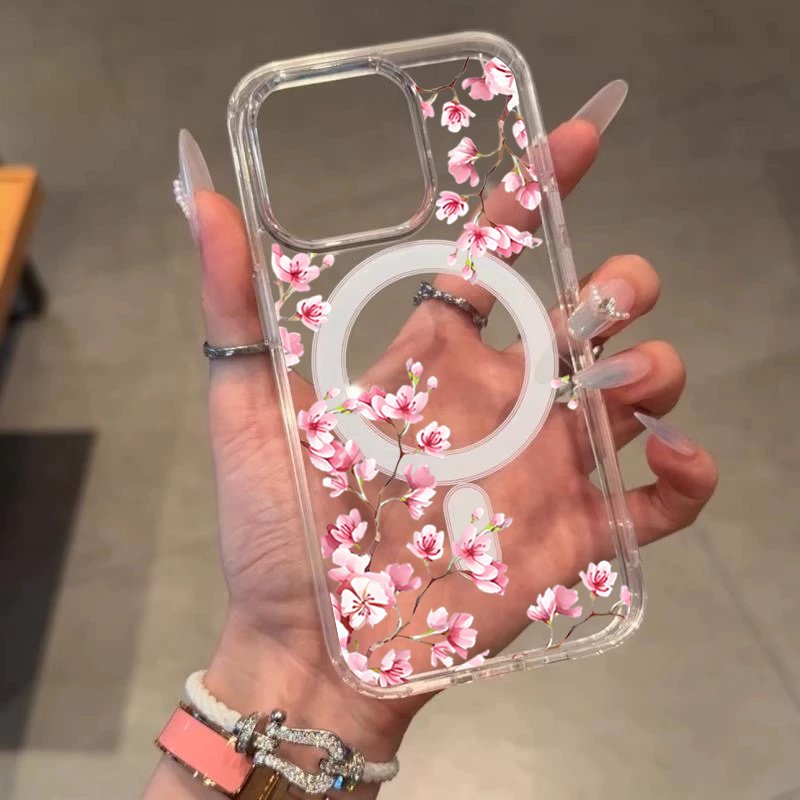 Luxury Pink INS Flowers Case F - Phone Cases With Magsafe review and price