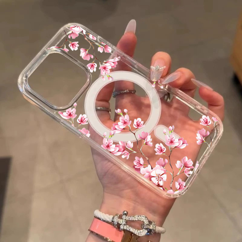 Luxury Pink INS Flowers Case F - Phone Cases With Magsafe review and price