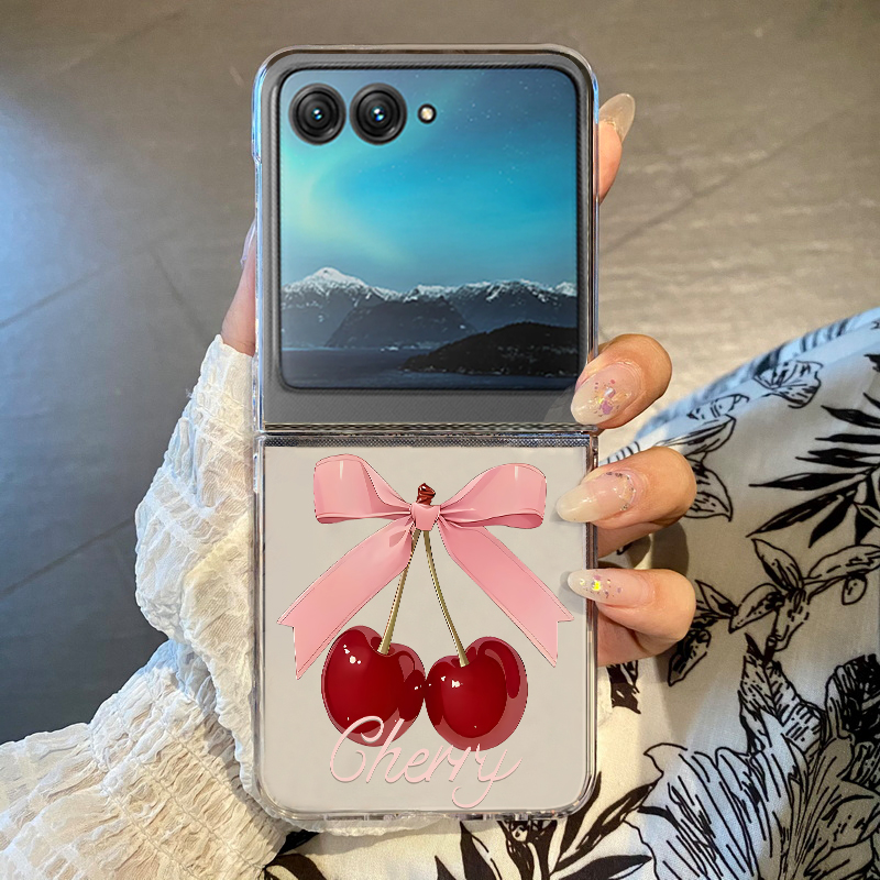 Pink Cherry Bowknot Printed Ph - Phone Cases Cherry review and price