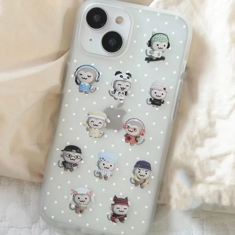 Simple Kawaii Monkey White Pol - Phone Cases Iphone 12 review and price