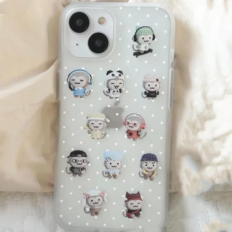 Simple Kawaii Monkey White Pol - Phone Cases Iphone 12 review and price