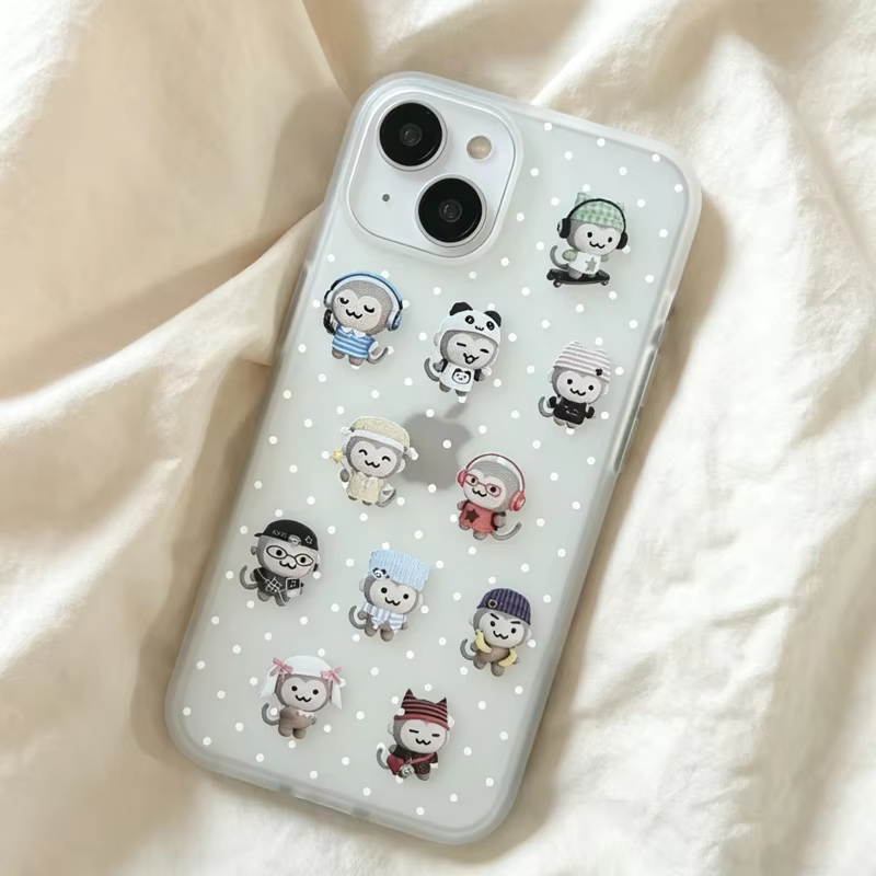 Simple Kawaii Monkey White Pol - Phone Cases Iphone 12 review and price