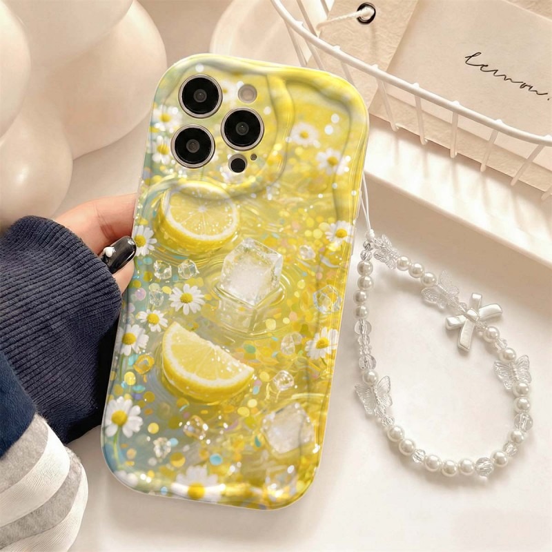 Yellow Lemon Blossom Ice Patte - Phone Cases Yellow review and price