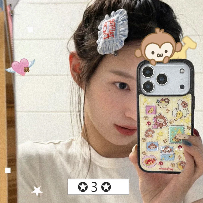 Korean Ins Blue Yellow Monkey  - Phone Cases Yellow review and price