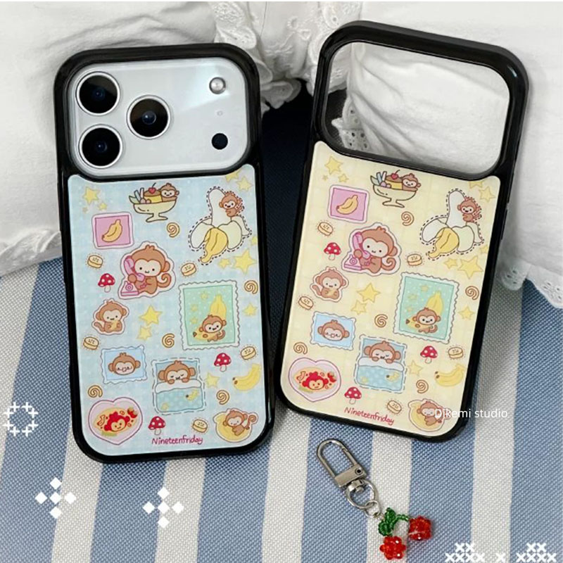 Korean Ins Blue Yellow Monkey  - Phone Cases Yellow review and price